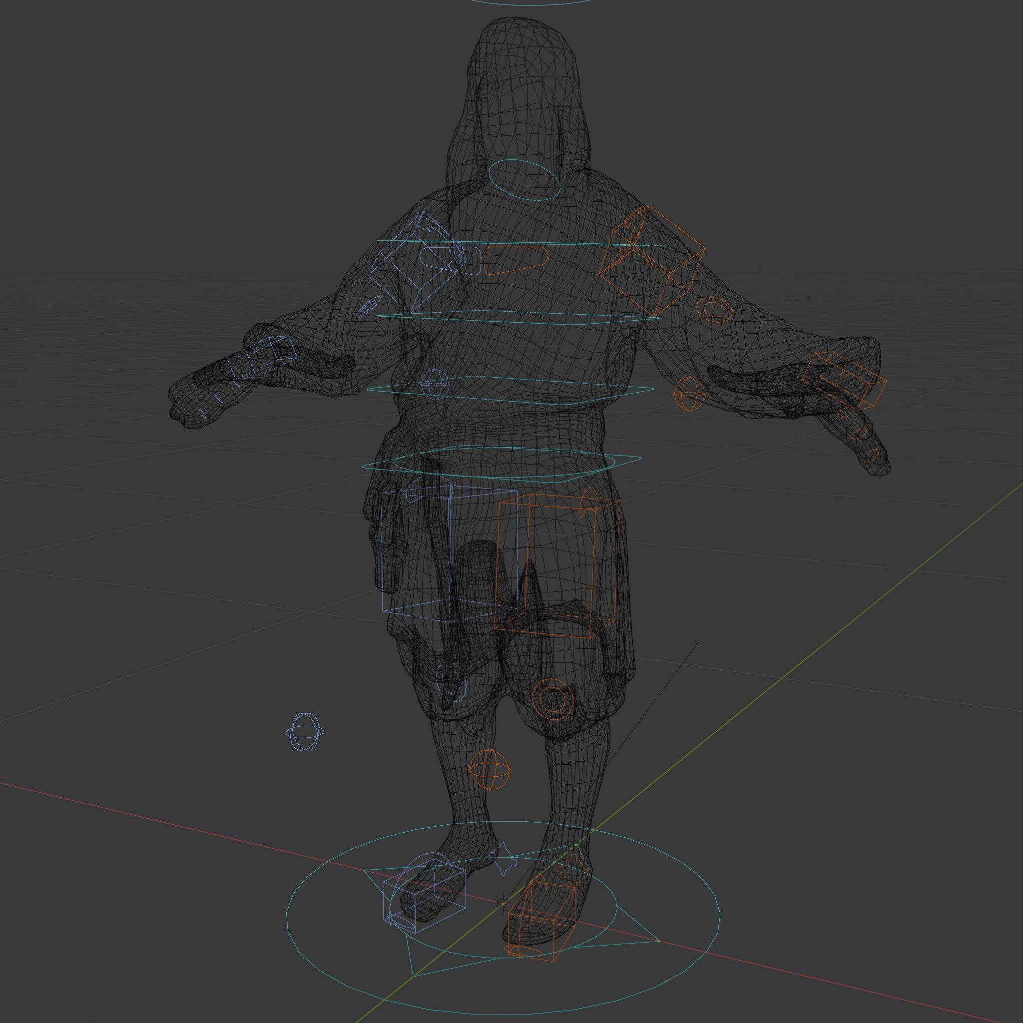 Bearded Monk D Model  Rigged PBR Textures Compatible with Mixamo Low-poly 3D model_22