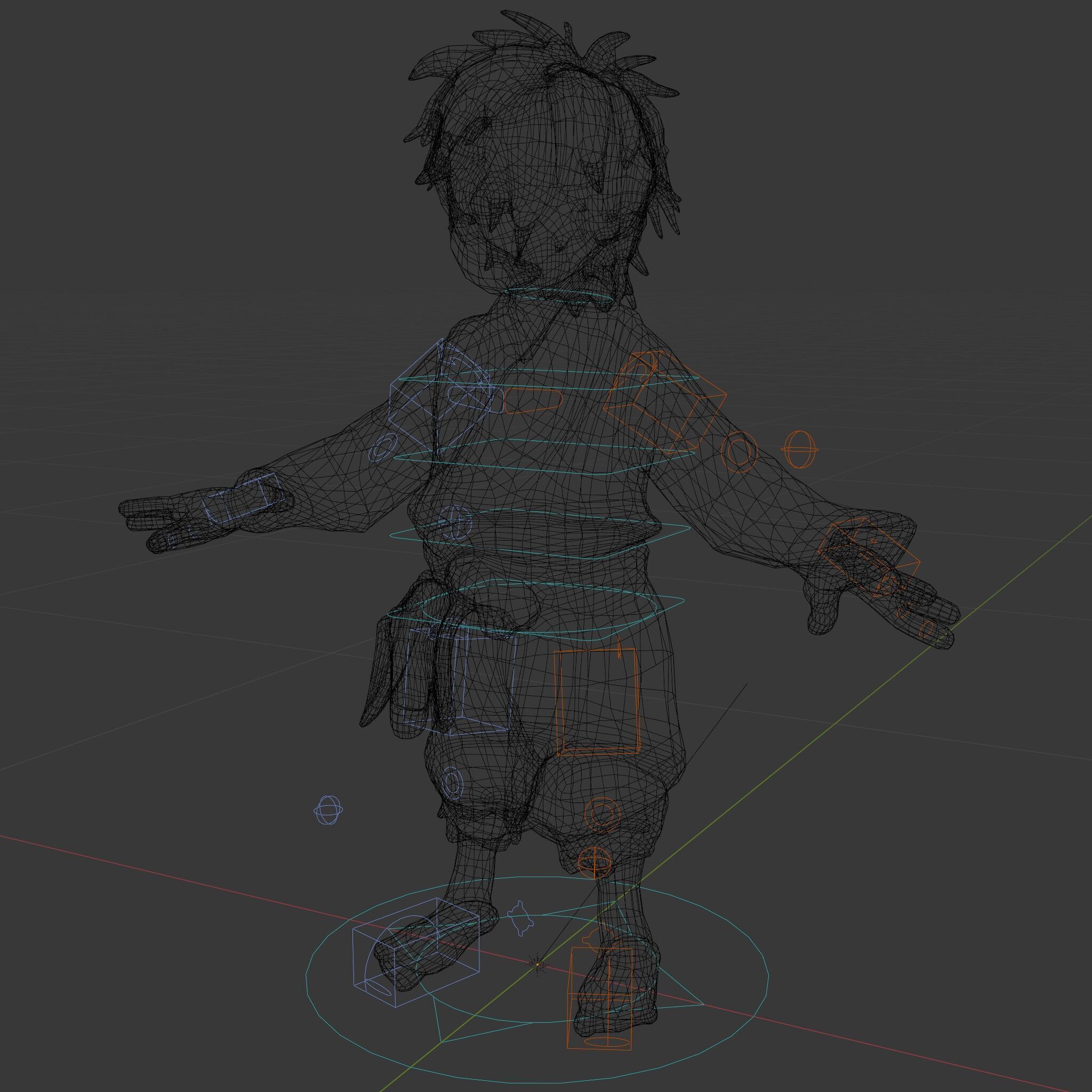 Young Adventurer Character with Casual Medieval Costume Low-poly 3D model_6