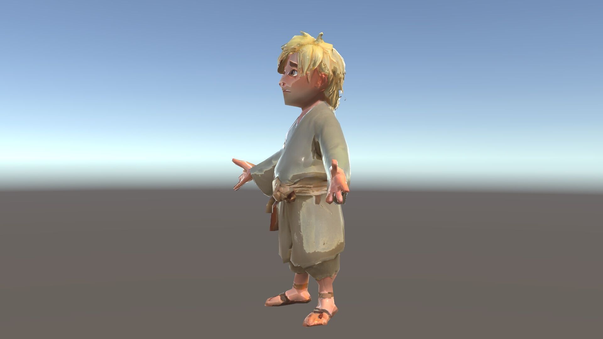 Young Adventurer Character with Casual Medieval Costume Low-poly 3D model_33