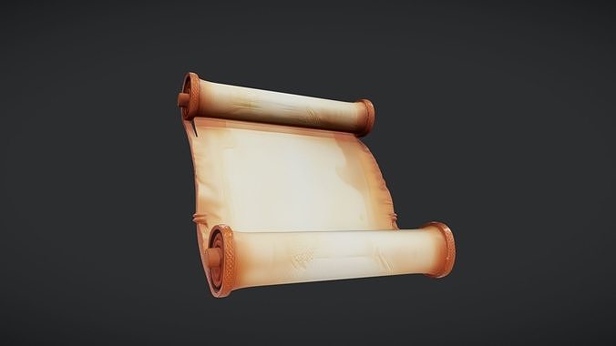 blank parchment scroll 3D model