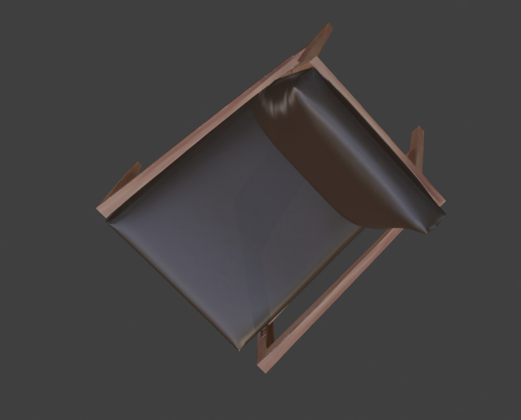 Wooden Armchair Realistic Game-Ready 3D Model with PBR Textures Low-poly 3D model_22