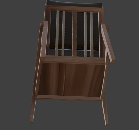 Wooden Armchair Realistic Game-Ready 3D Model with PBR Textures Low-poly 3D model_32