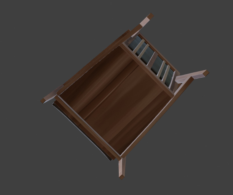 Wooden Armchair Realistic Game-Ready 3D Model with PBR Textures Low-poly 3D model_27