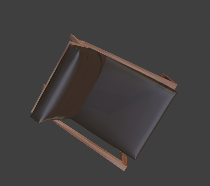 Wooden Armchair Realistic Game-Ready 3D Model with PBR Textures Low-poly 3D model_23