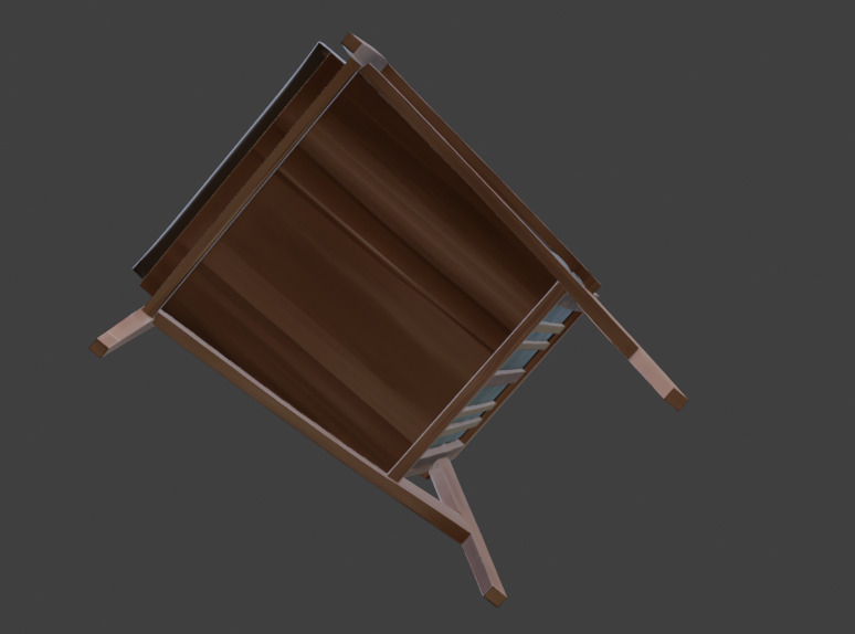 Wooden Armchair Realistic Game-Ready 3D Model with PBR Textures Low-poly 3D model_30