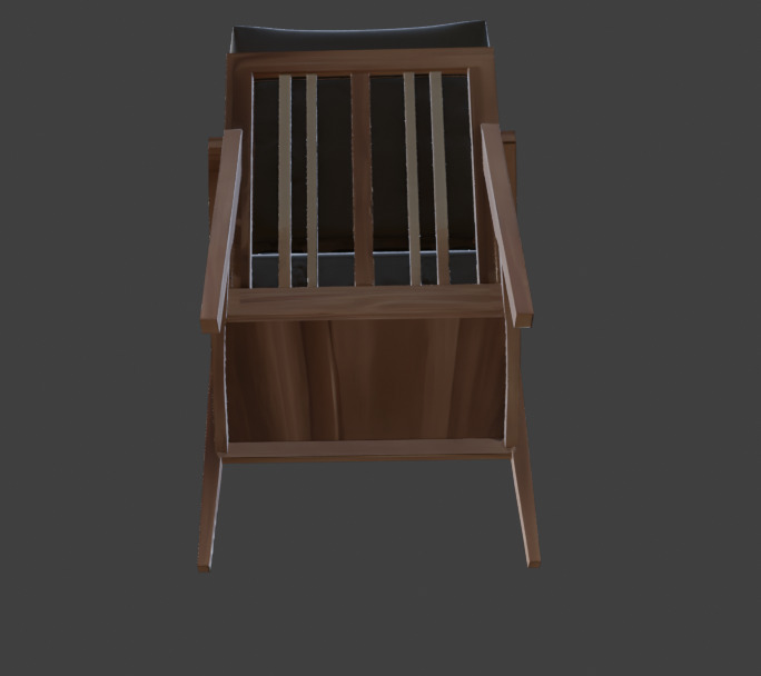 Wooden Armchair Realistic Game-Ready 3D Model with PBR Textures Low-poly 3D model_20