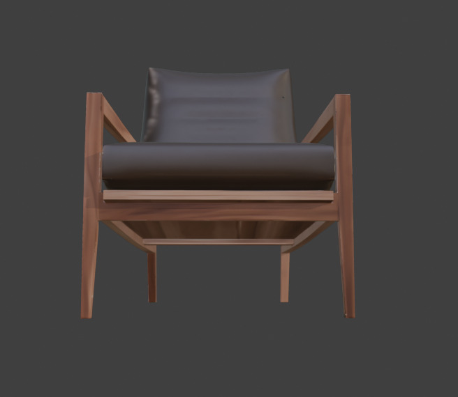 Wooden Armchair Realistic Game-Ready 3D Model with PBR Textures Low-poly 3D model_16
