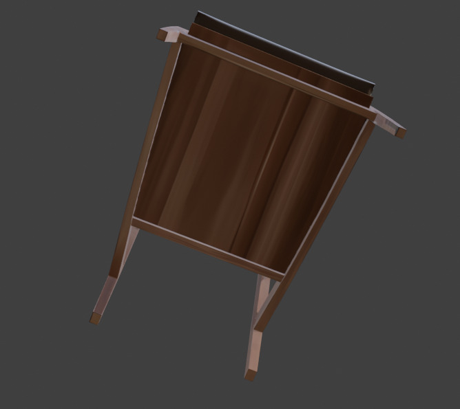 Wooden Armchair Realistic Game-Ready 3D Model with PBR Textures Low-poly 3D model_29