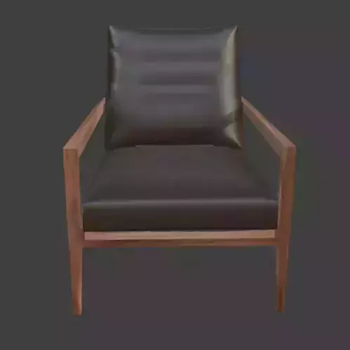 Wooden Armchair Realistic Game-Ready 3D Model with PBR Textures
