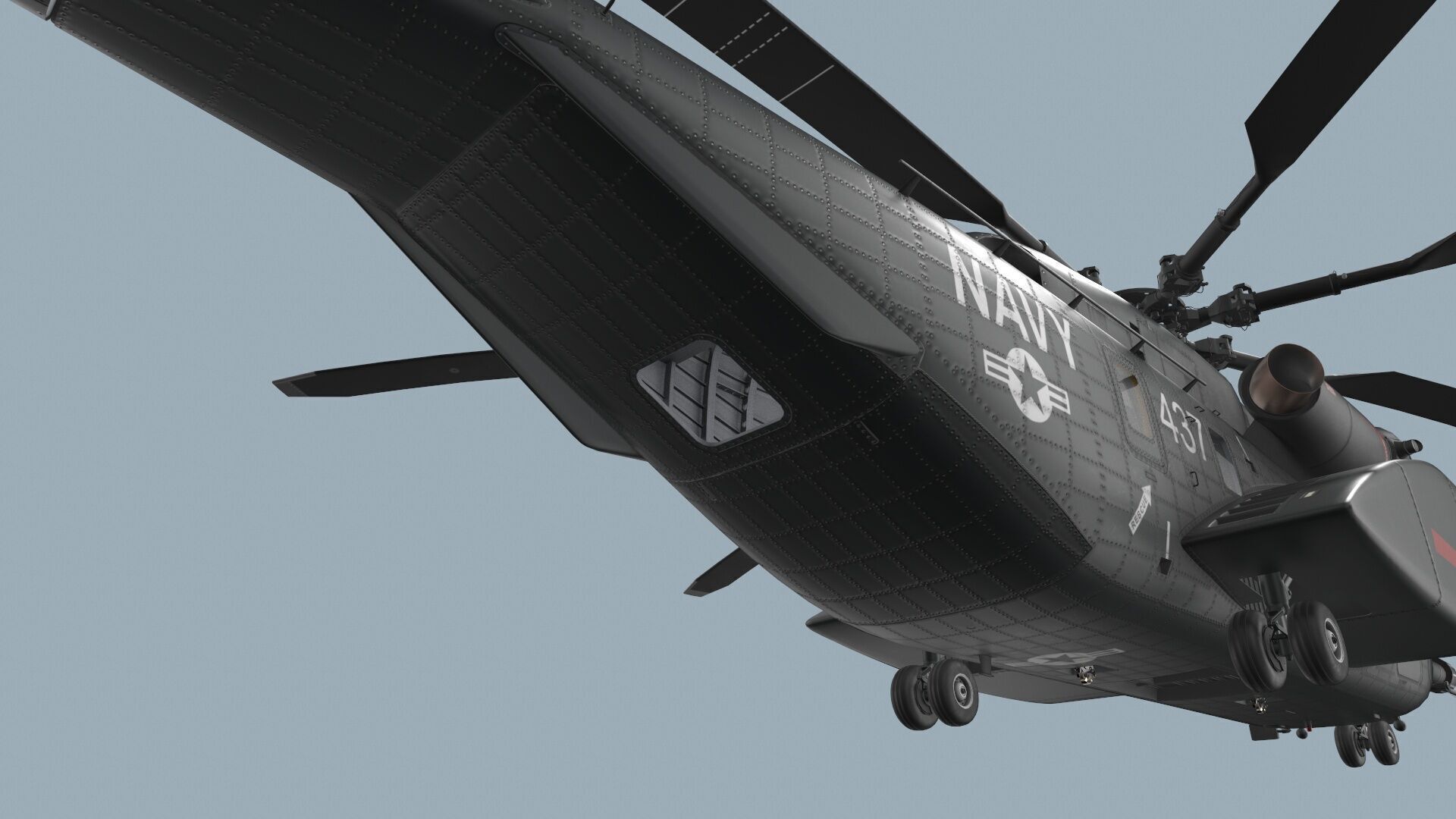 MH-53E Sea Dragon US Navy 2 Complex Animation Low-poly 3D model_11