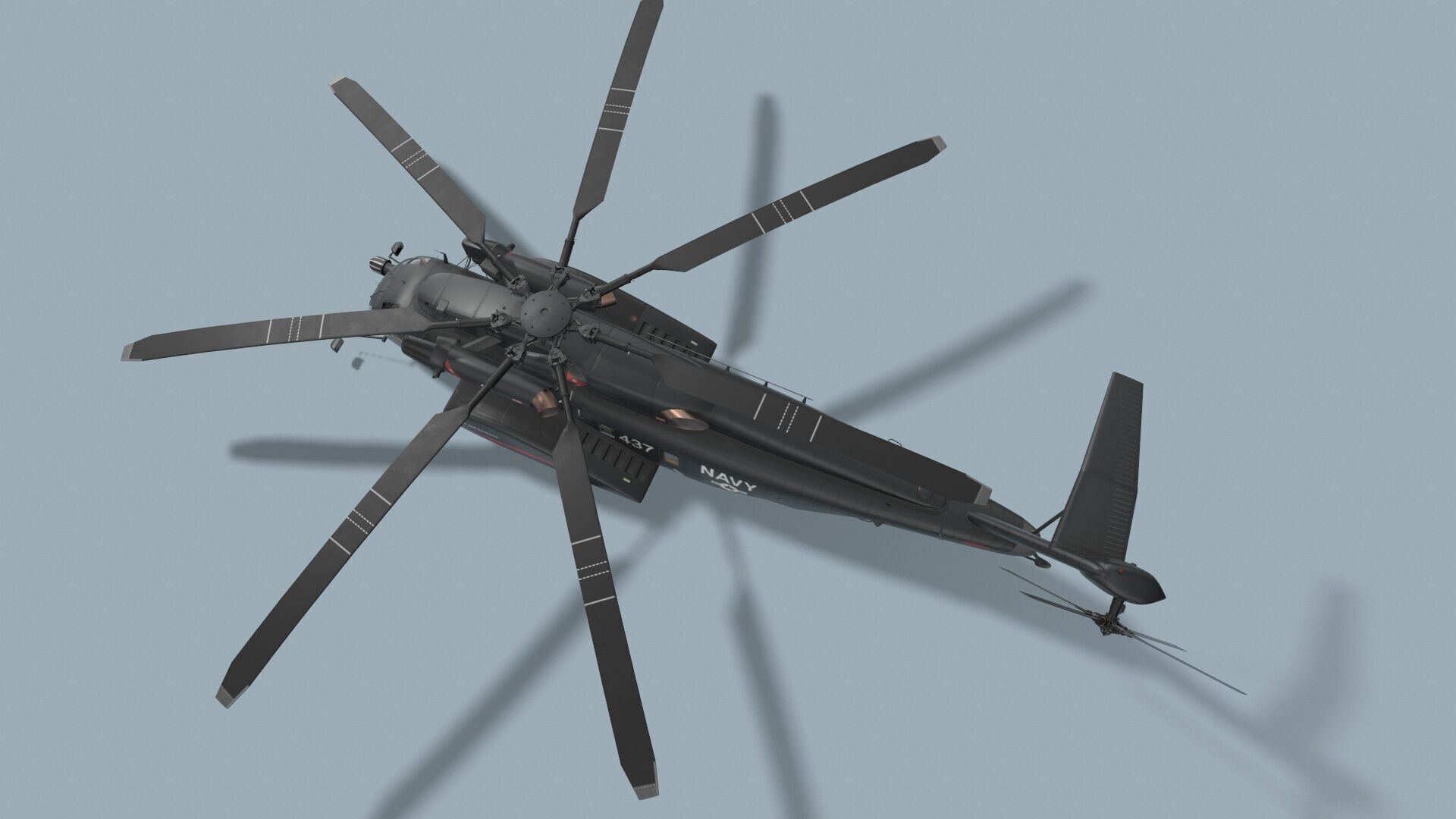 MH-53E Sea Dragon US Navy 2 Complex Animation Low-poly 3D model_5