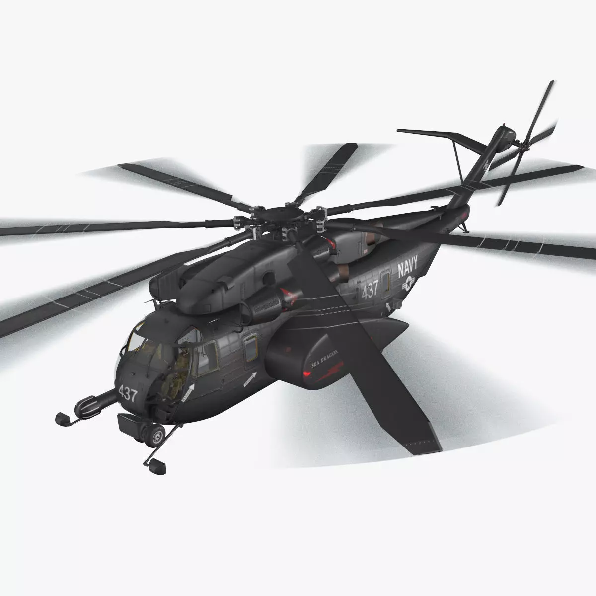 MH-53E Sea Dragon US Navy 2 Complex Animation Low-poly 3D model_0