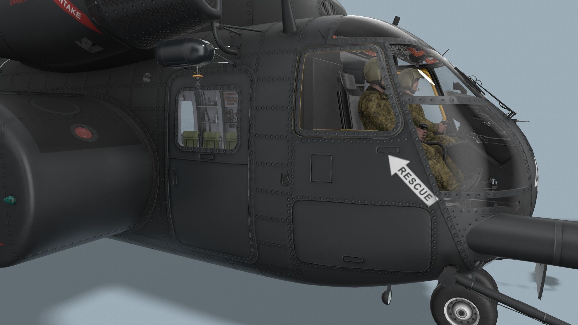 MH-53E Sea Dragon US Navy 2 Complex Animation Low-poly 3D model_9