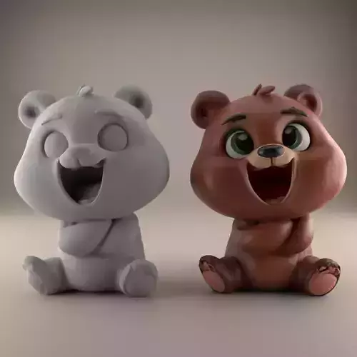 Cute Bear STL File 3D Model for Decoration Gift 3