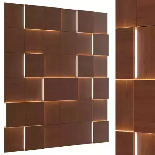 Wall panel 0281-shpon 3D model