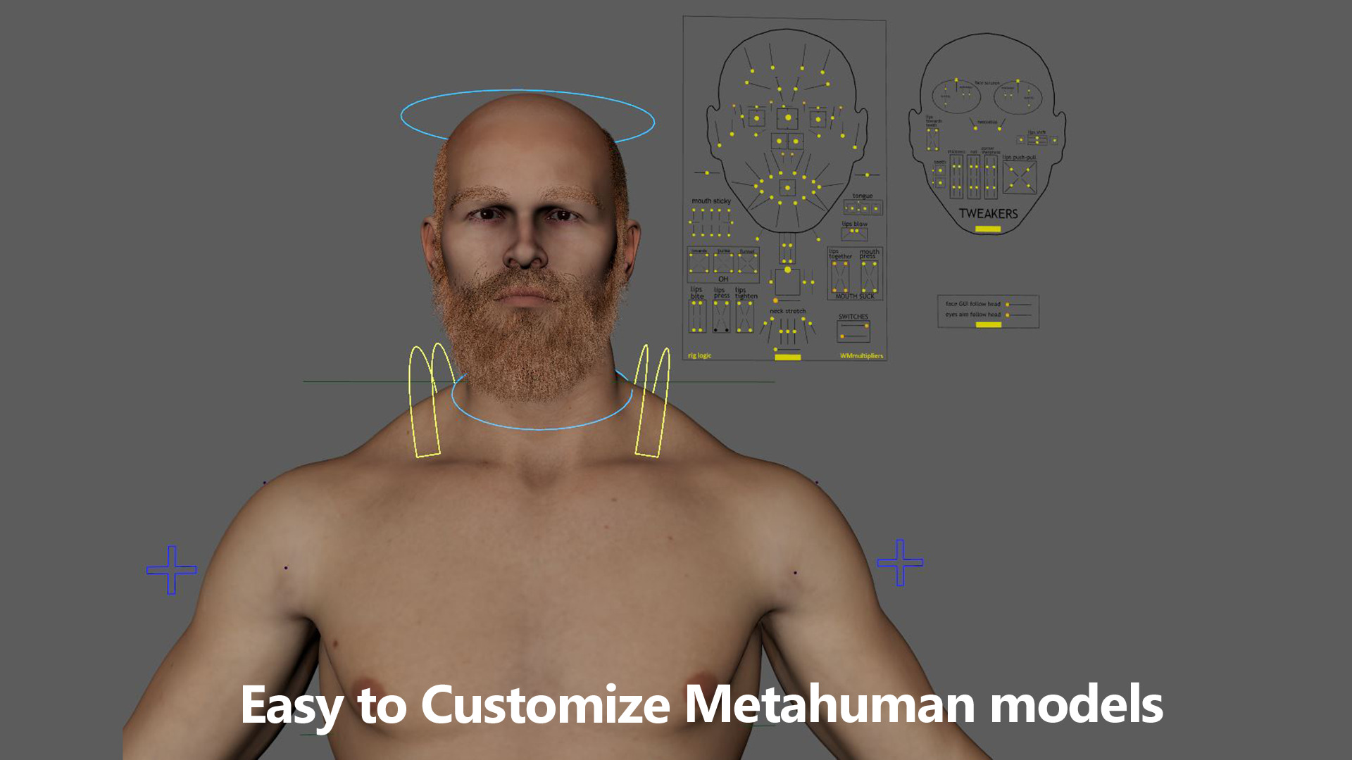 CUSTOM MALE HEAD - BODY MESH FOR METAHUMAN UNREAL ENGINE 5 READY 3D model_2