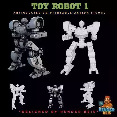 Toy Robot 3  Articulated 3D Printable Action Figure