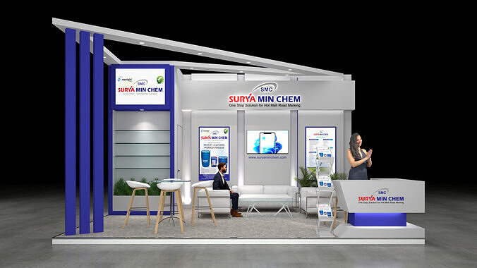 Exhibition Stand 6x4 3Sides D3V1 3D model 3D model