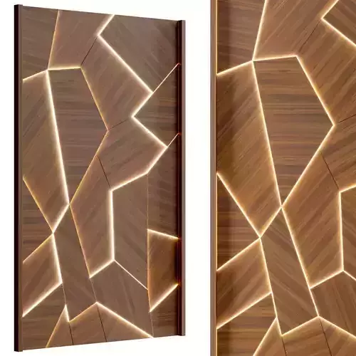 Wall panel 0271-shpon 3D model