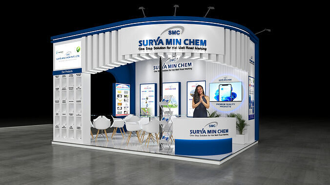 Exhibition Stand 6x4 3Sides D4V1 3D model 3D model