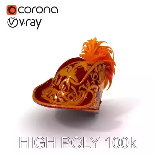 Ornate Feathered Hat Model Pack