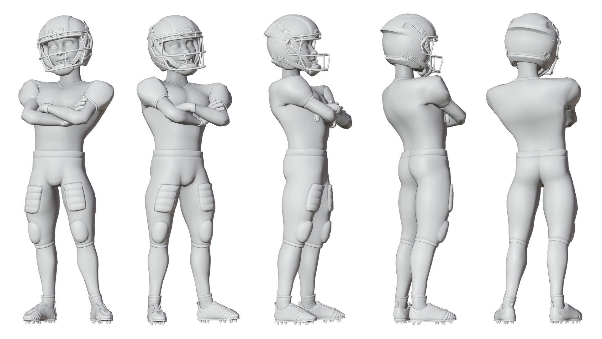 NFL Player Football Sport Cartoon Man 3D model_10