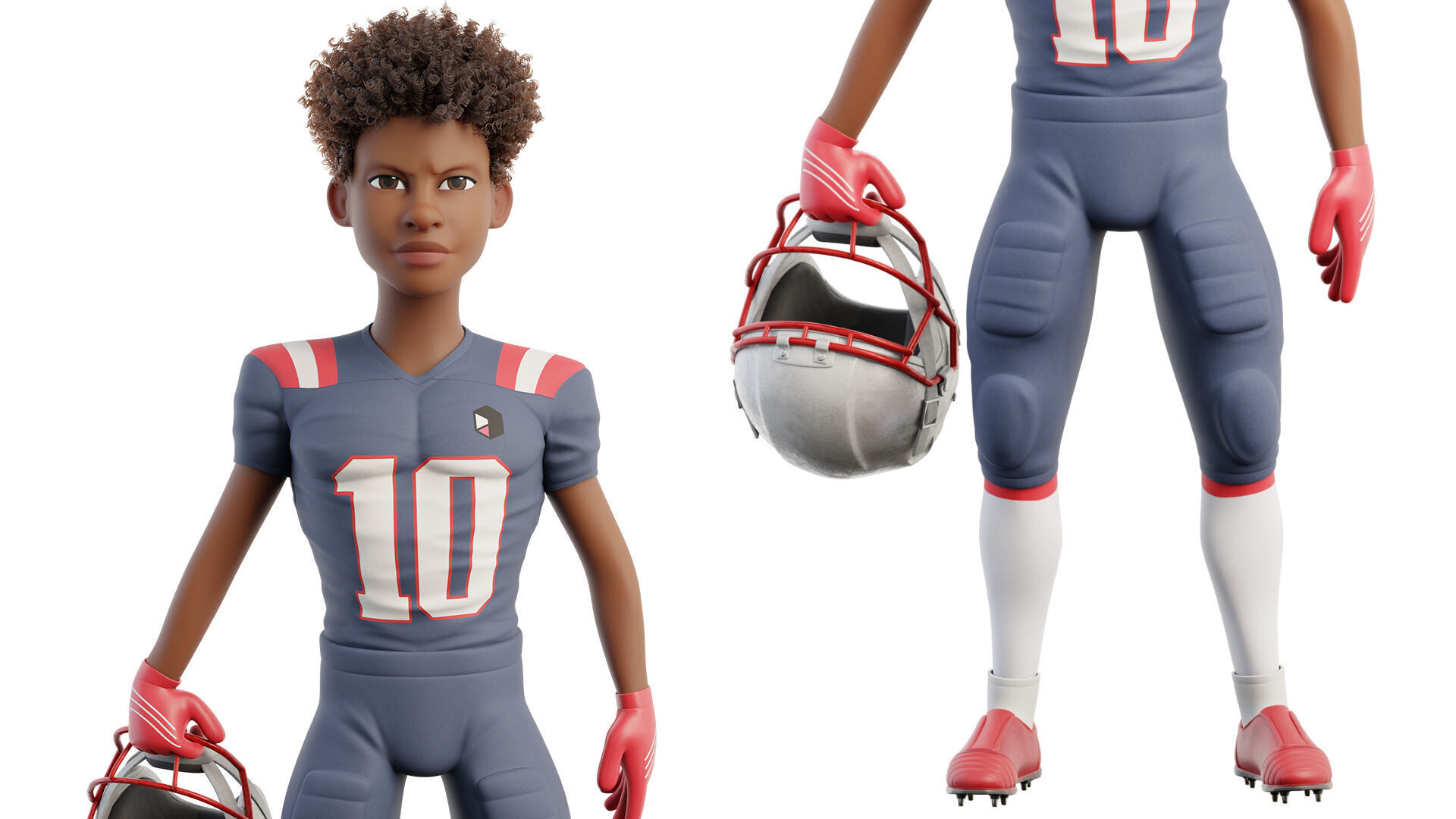 NFL Player Football Sport Cartoon Man 3D model_13
