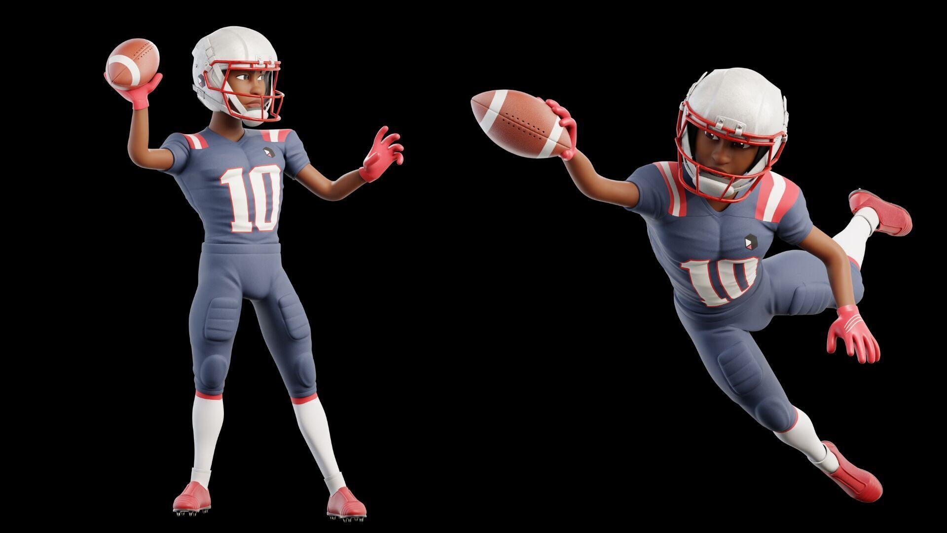 NFL Player Football Sport Cartoon Man 3D model_17