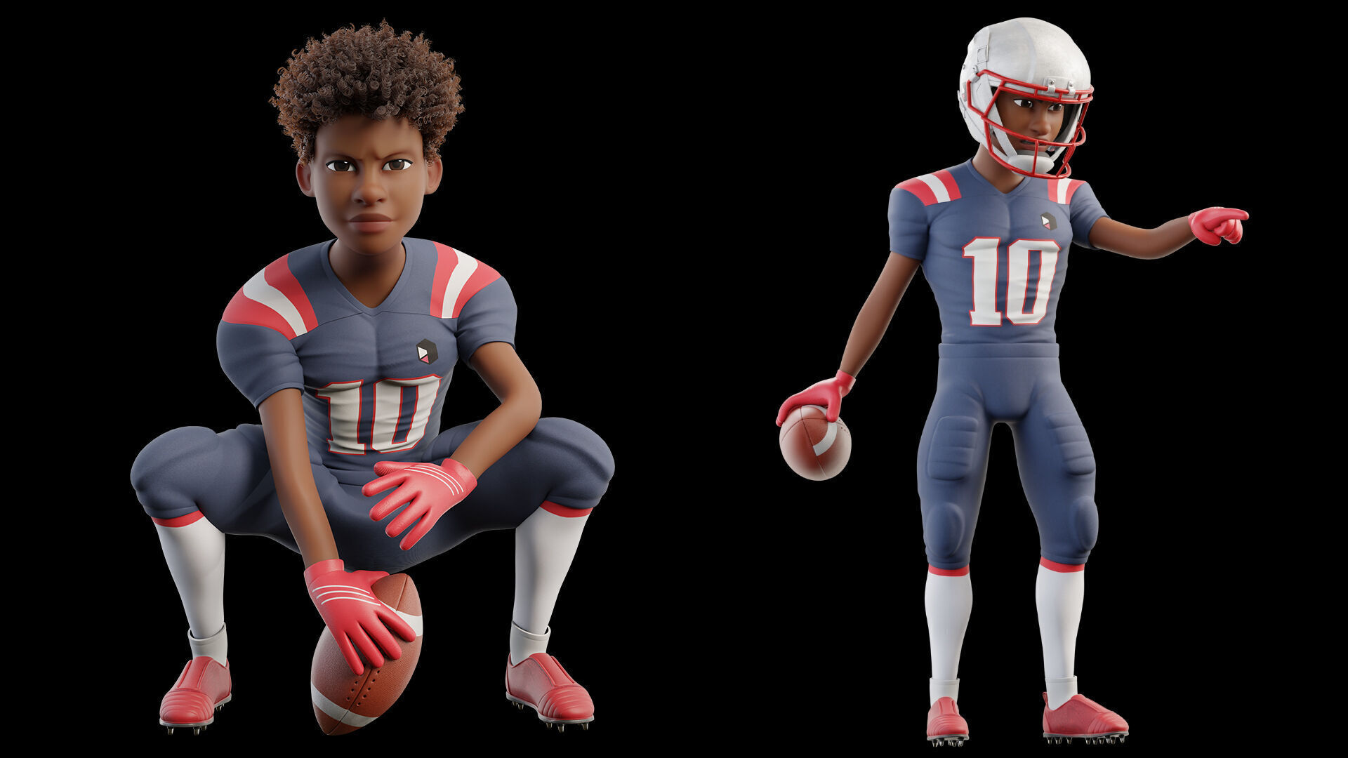 NFL Player Football Sport Cartoon Man 3D model_19