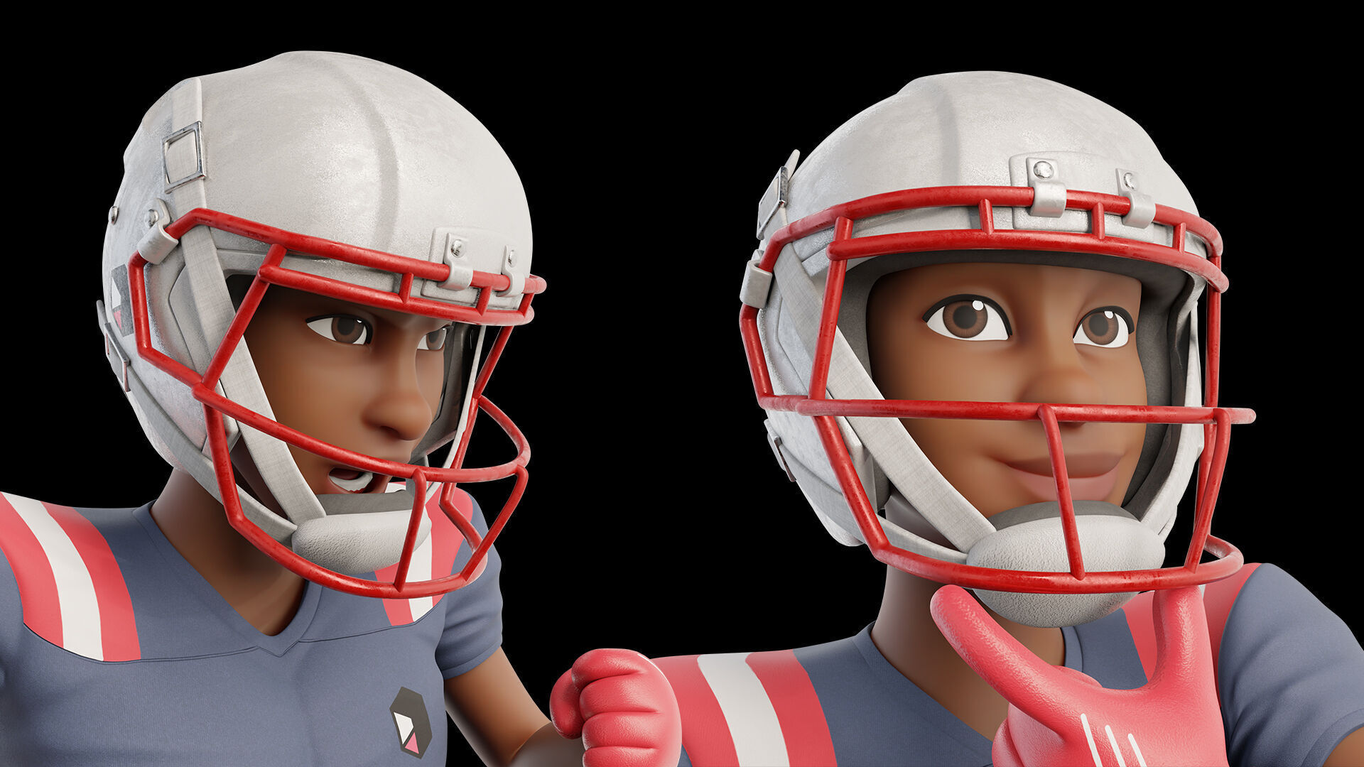 NFL Player Football Sport Cartoon Man 3D model_25