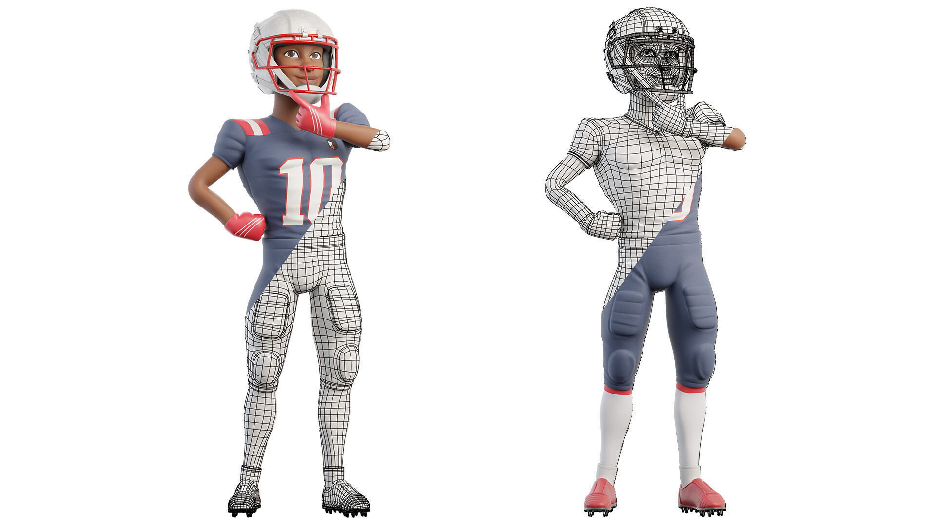 NFL Player Football Sport Cartoon Man 3D model_24
