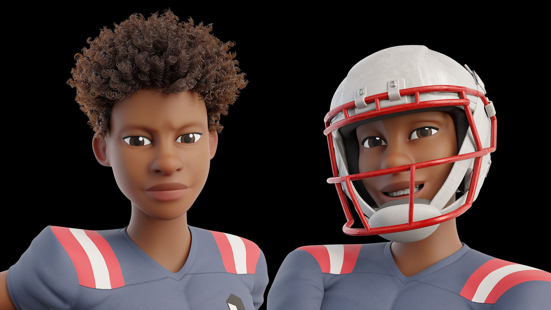 NFL Player Football Sport Cartoon Man 3D model_26