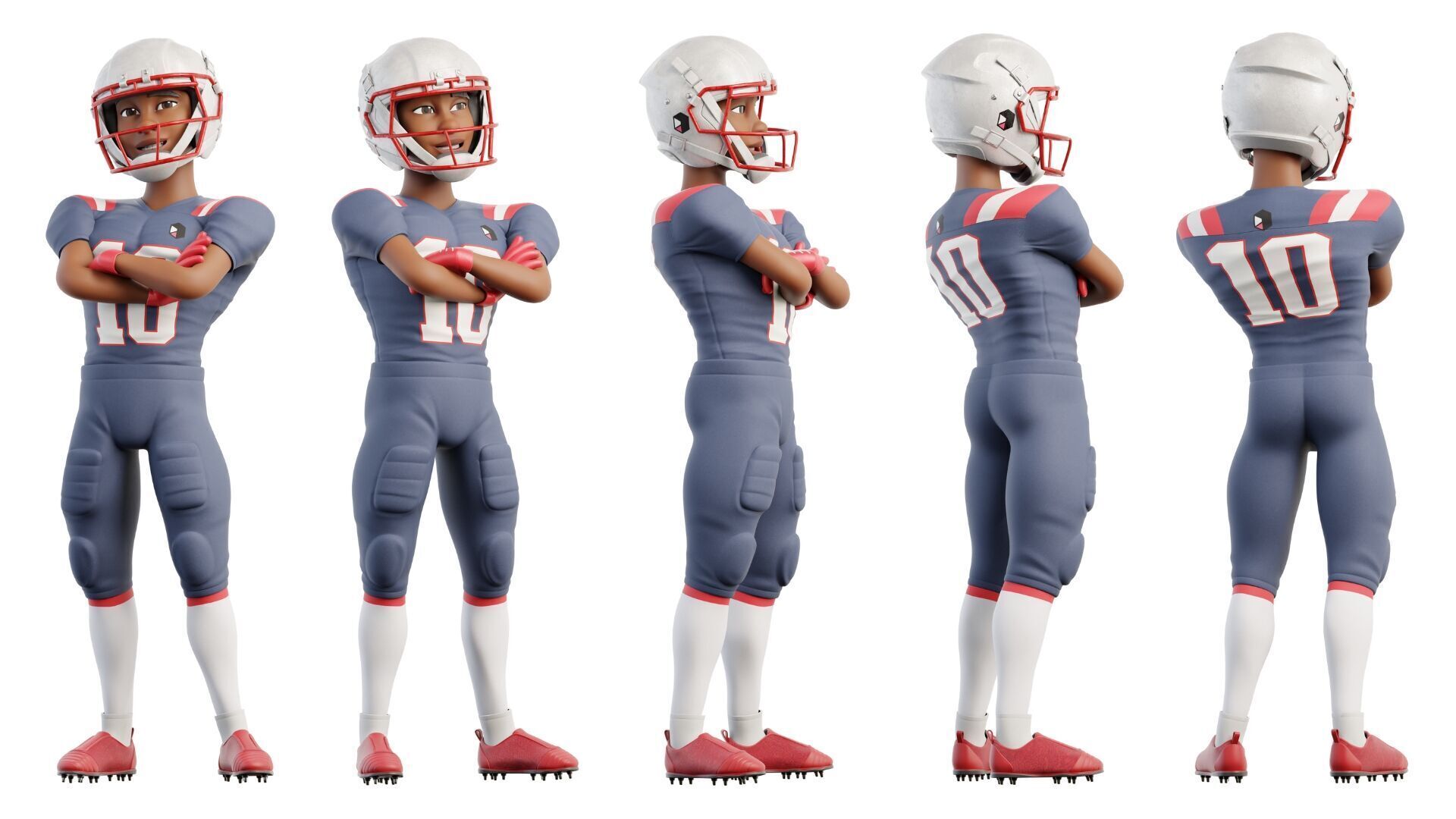 NFL Player Football Sport Cartoon Man 3D model_9