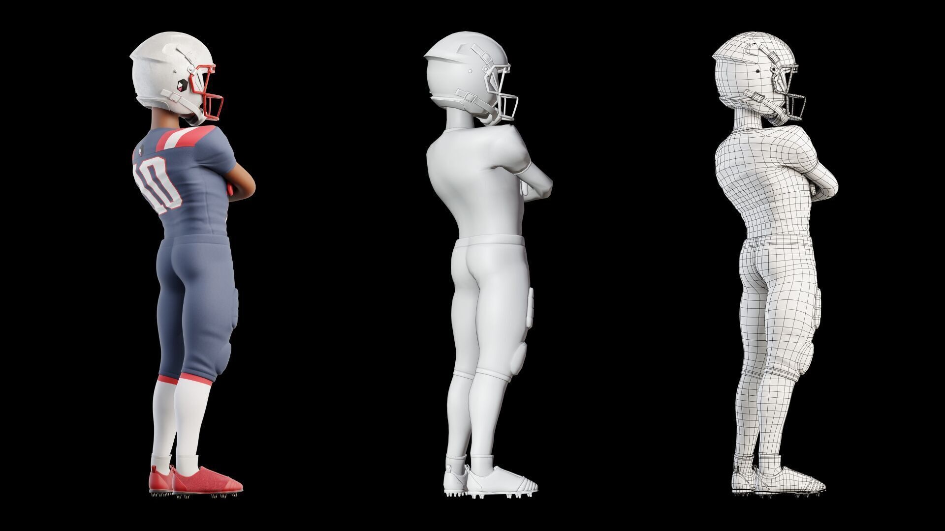 NFL Player Football Sport Cartoon Man 3D model_15