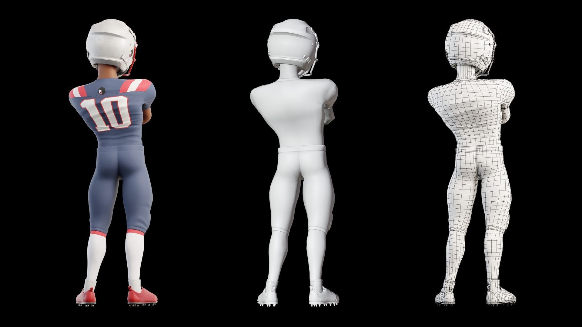 NFL Player Football Sport Cartoon Man 3D model_16