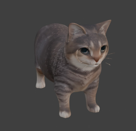 Tabby Cat Realistic Game-Ready 3D Model with PBR Textures Low-poly 3D model_4