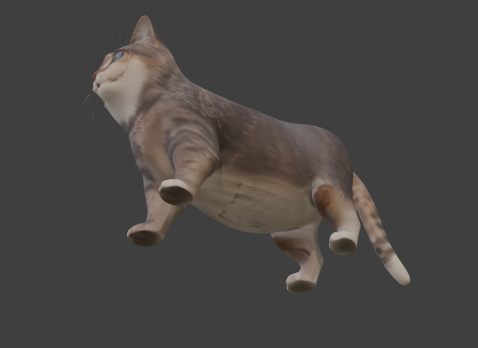 Tabby Cat Realistic Game-Ready 3D Model with PBR Textures Low-poly 3D model_23