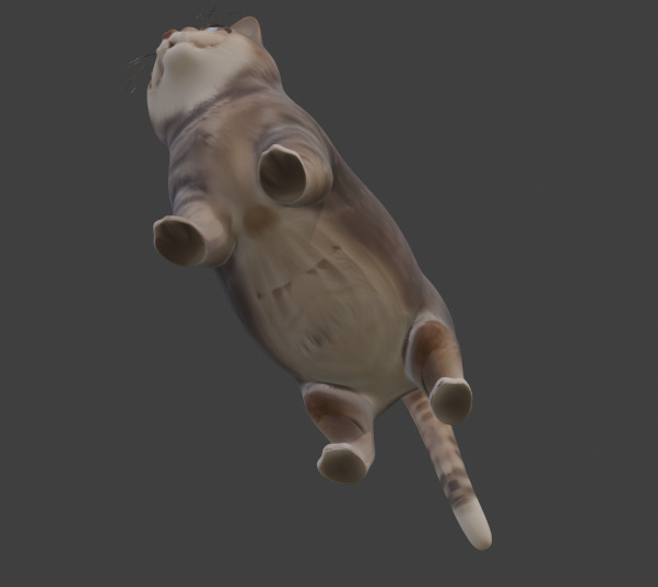 Tabby Cat Realistic Game-Ready 3D Model with PBR Textures Low-poly 3D model_29