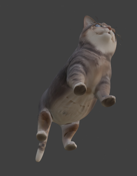 Tabby Cat Realistic Game-Ready 3D Model with PBR Textures Low-poly 3D model_21