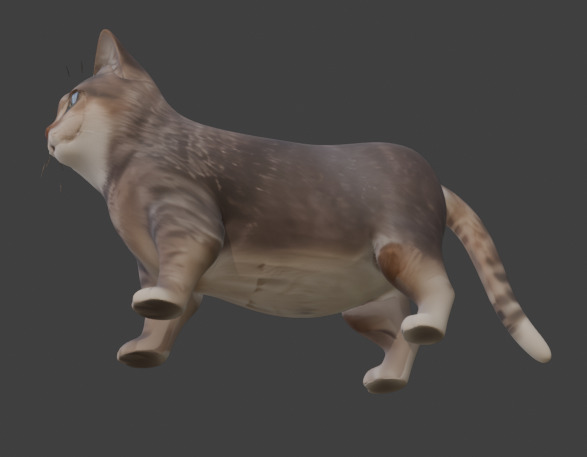 Tabby Cat Realistic Game-Ready 3D Model with PBR Textures Low-poly 3D model_22