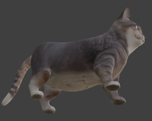 Tabby Cat Realistic Game-Ready 3D Model with PBR Textures Low-poly 3D model_20