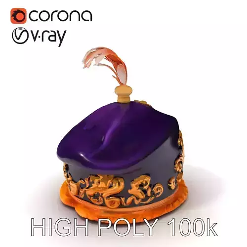 Elegant Embroidered Hat model pack with Feather Detail