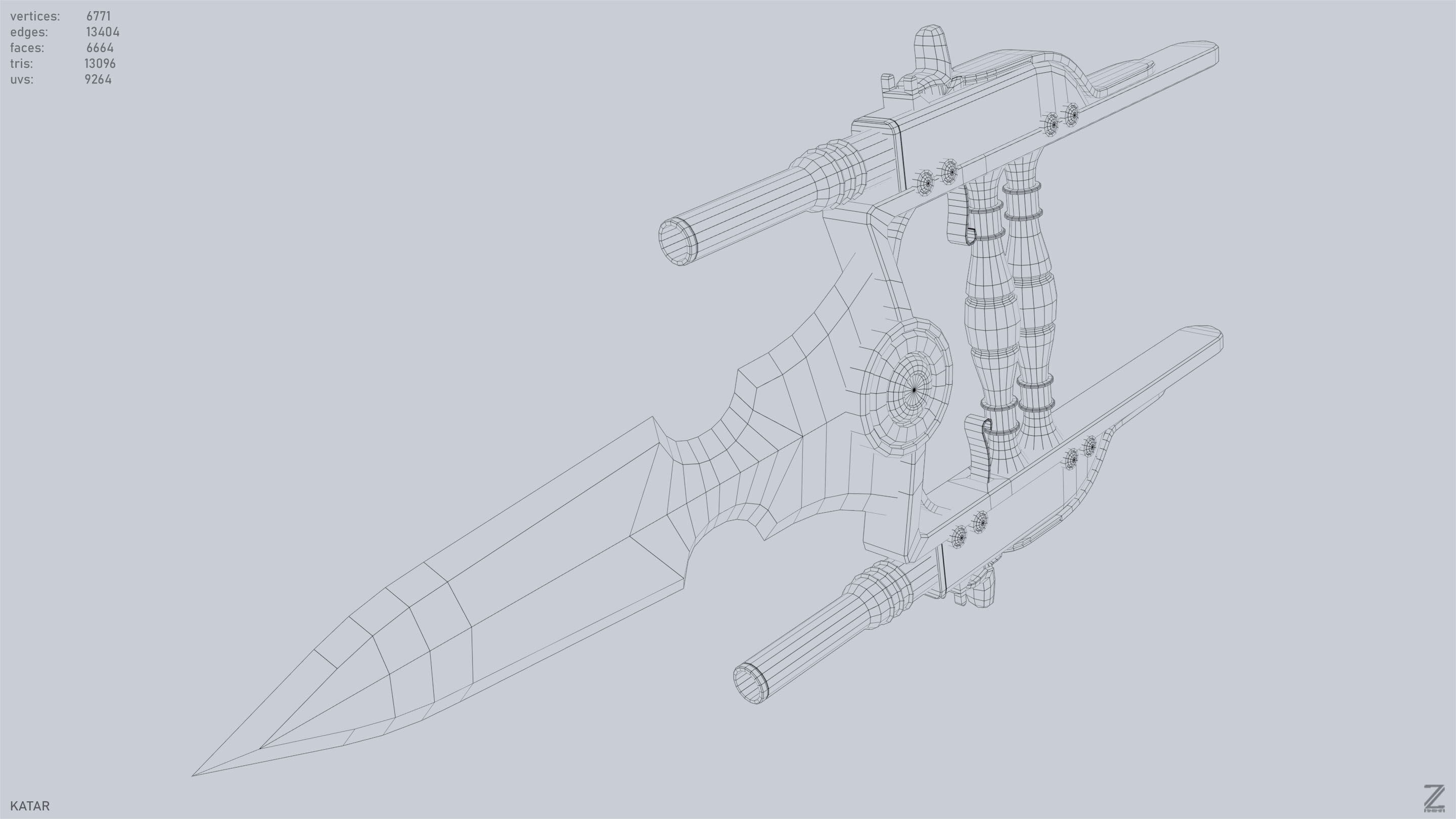 Katar Low-poly 3D model_12