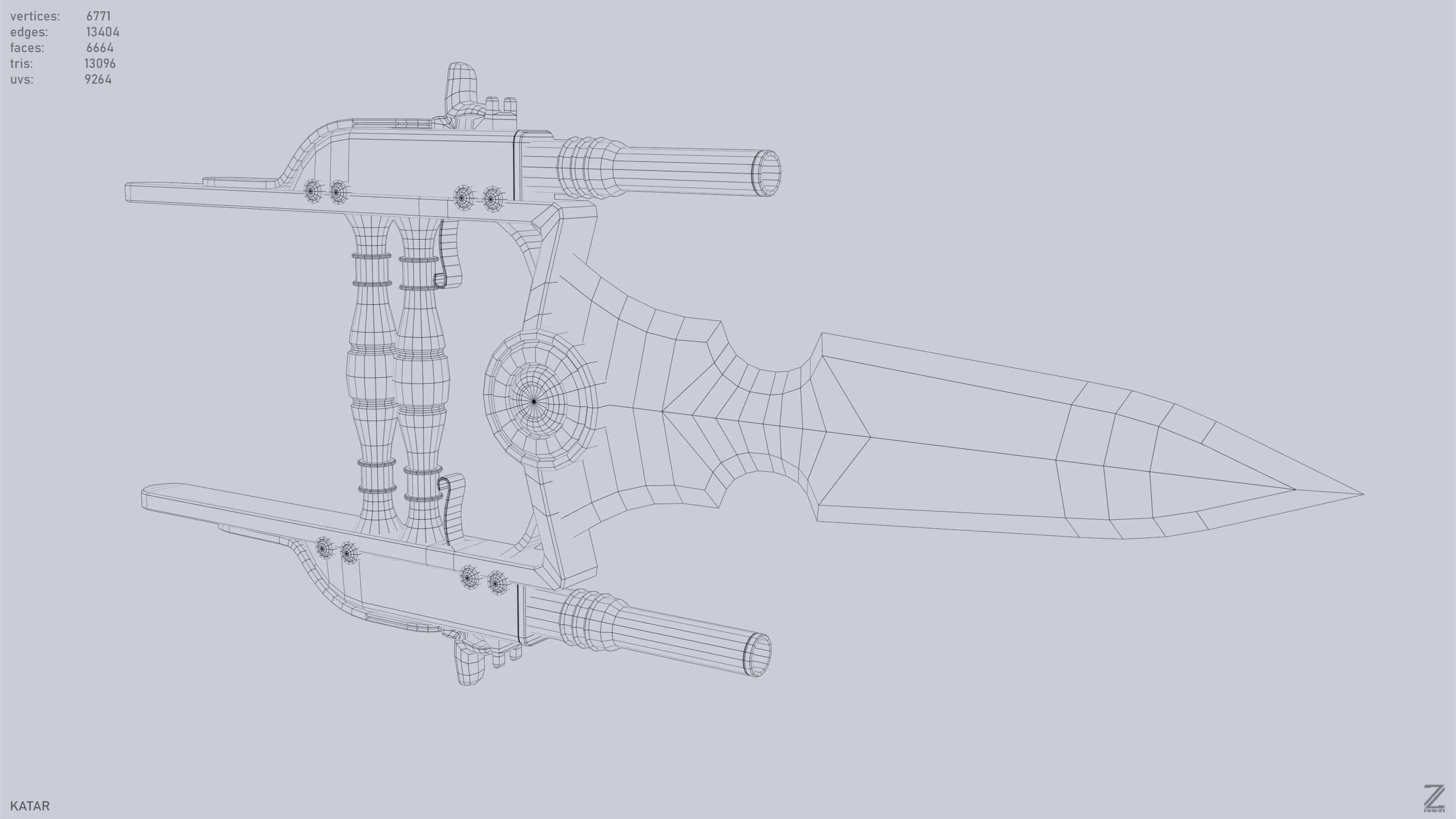 Katar Low-poly 3D model_14