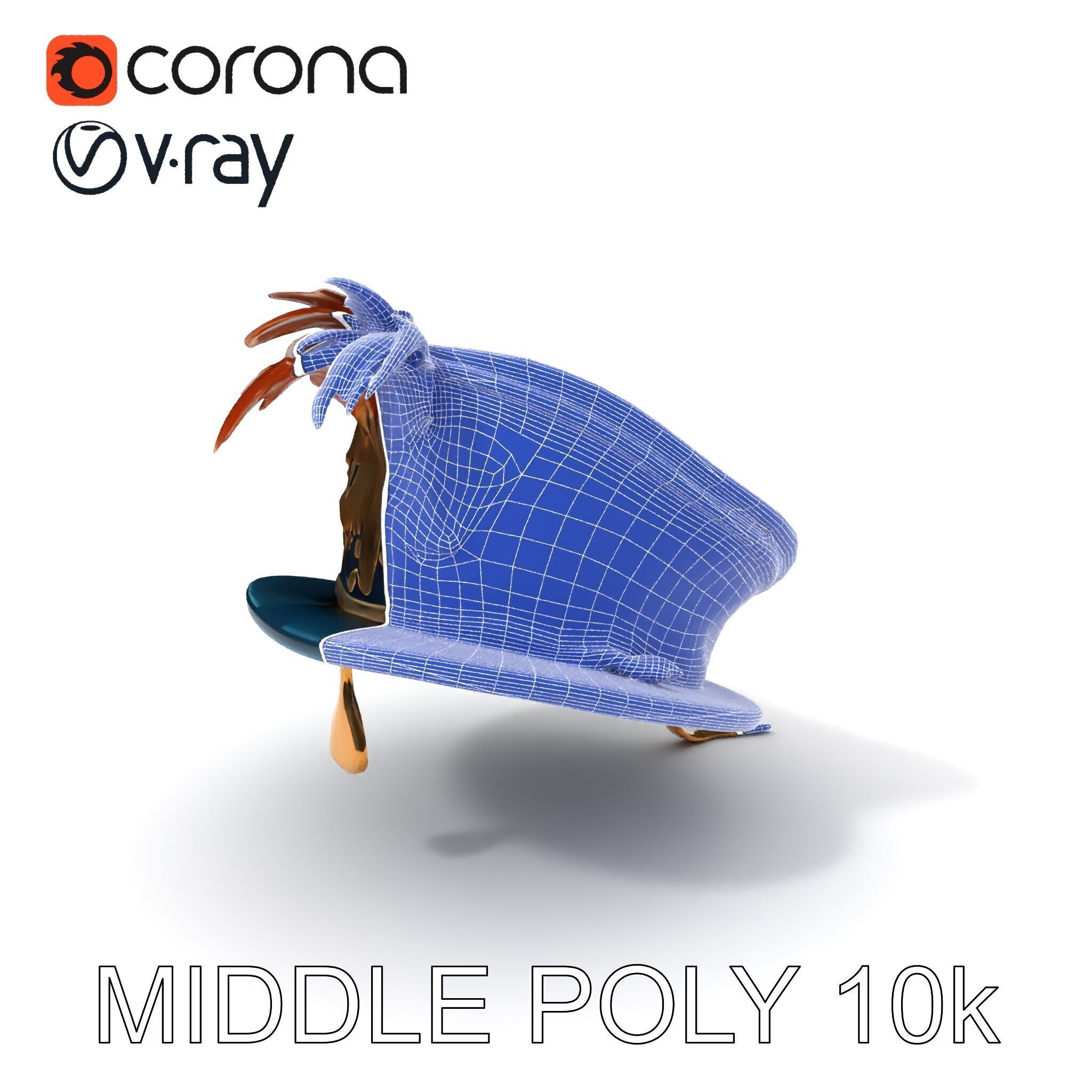 Ornate Military Hat D Model Pack Low-poly 3D model_14