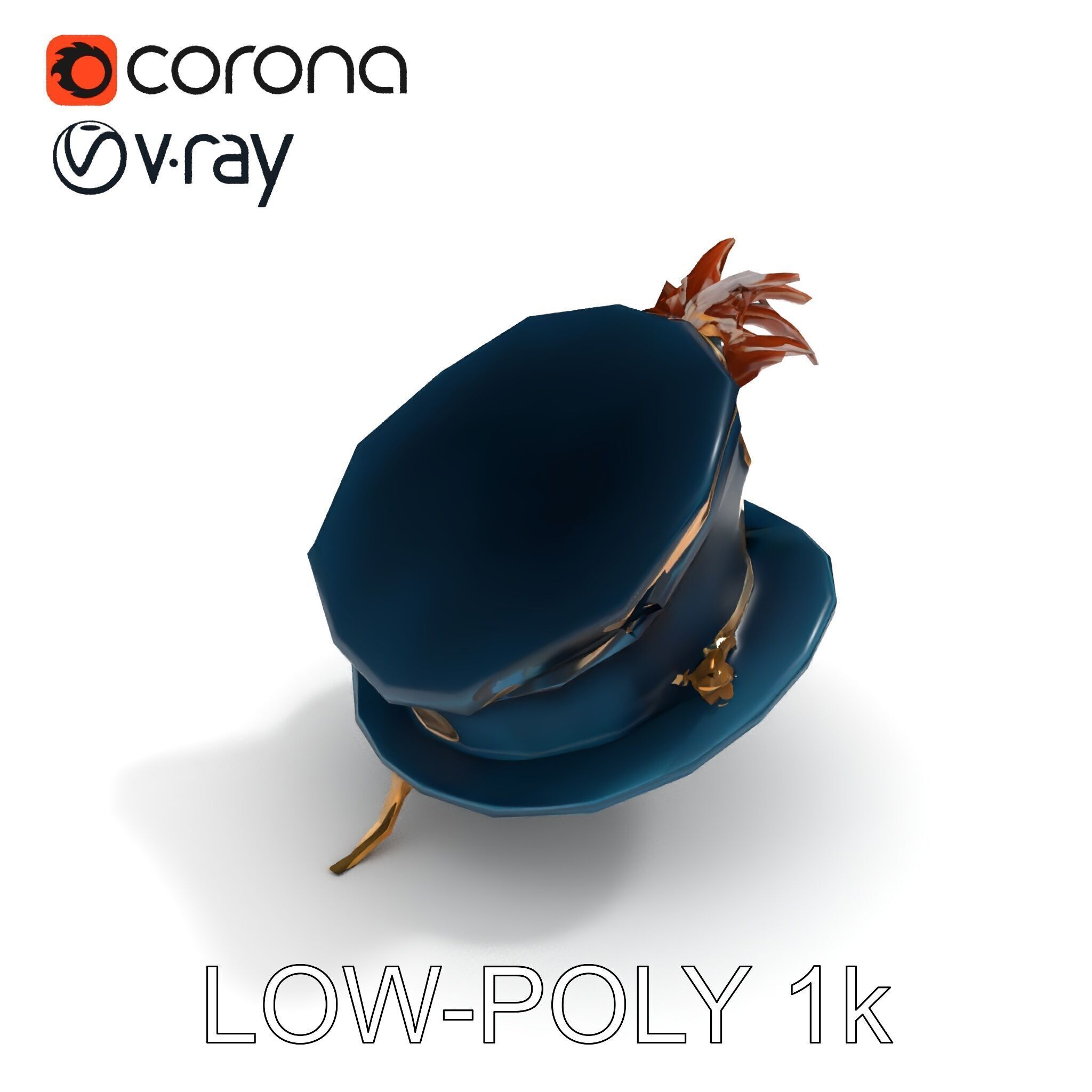 Ornate Military Hat D Model Pack Low-poly 3D model_15