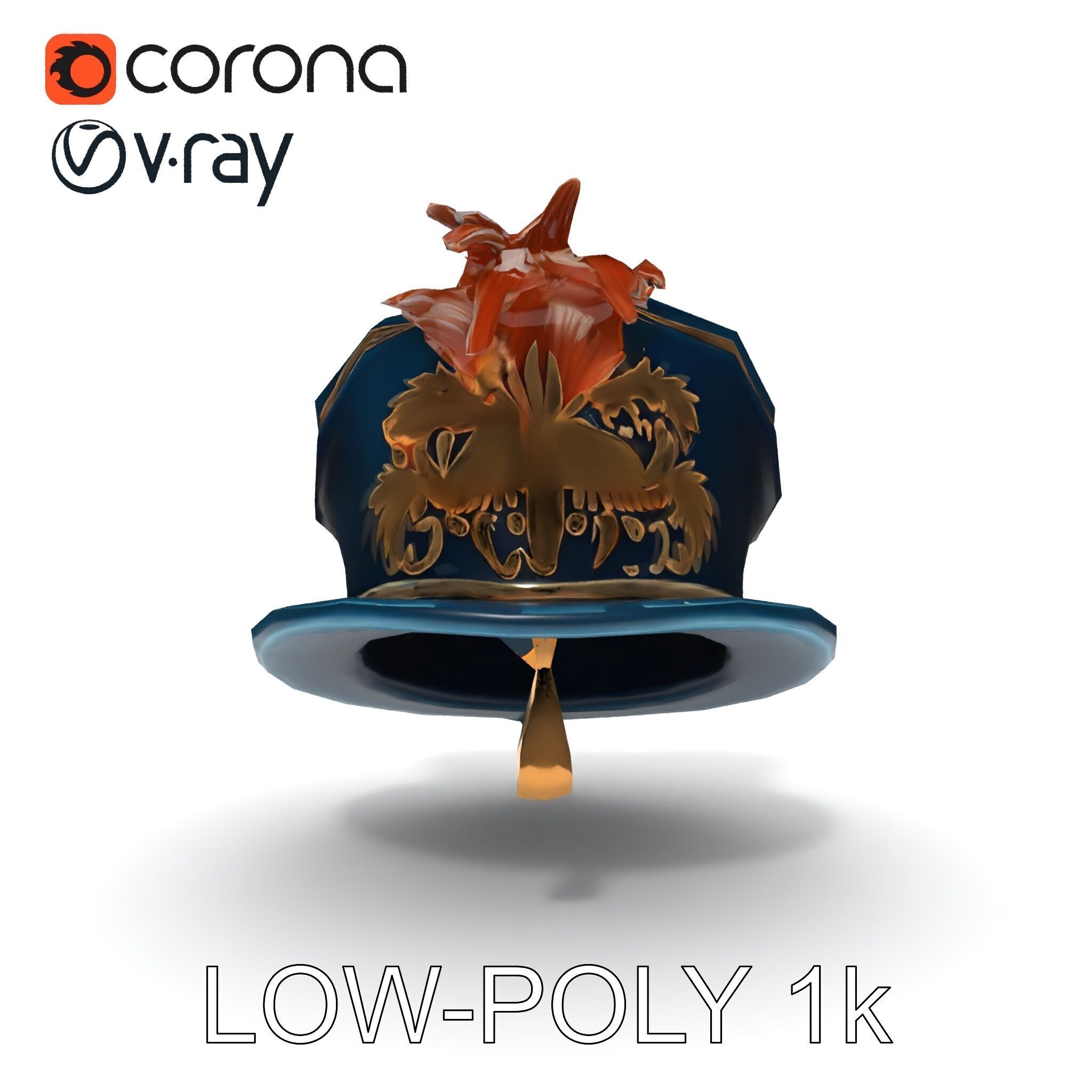 Ornate Military Hat D Model Pack Low-poly 3D model_33