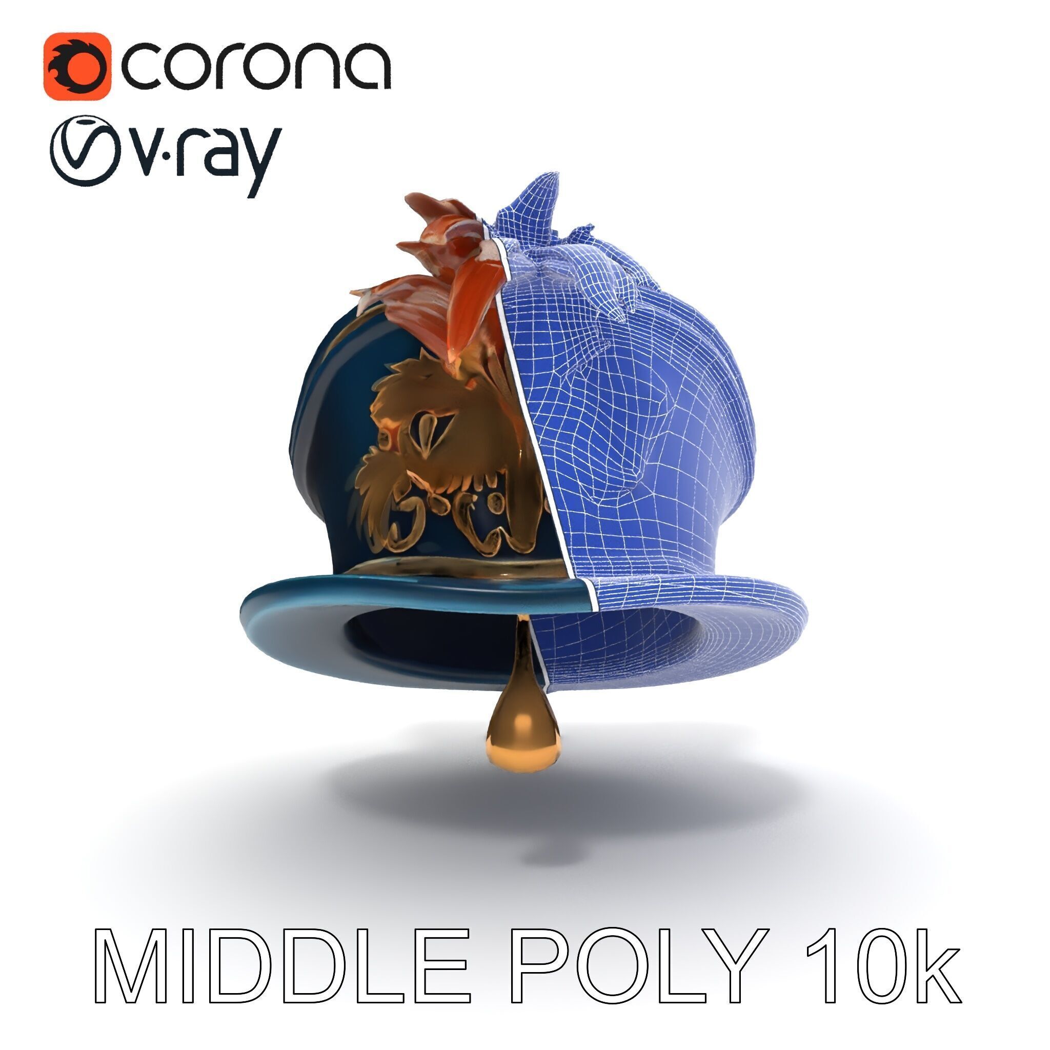 Ornate Military Hat D Model Pack Low-poly 3D model_30