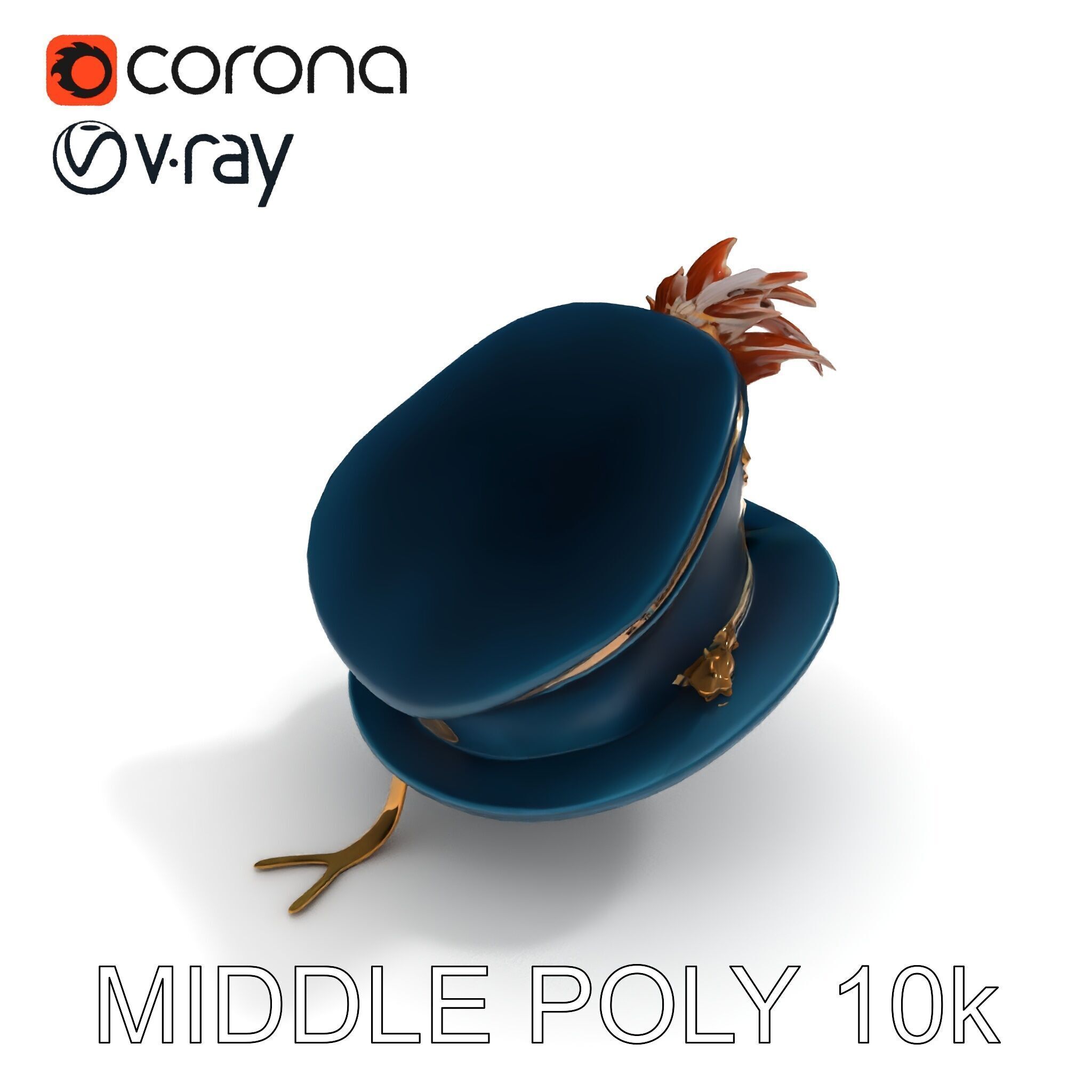 Ornate Military Hat D Model Pack Low-poly 3D model_9