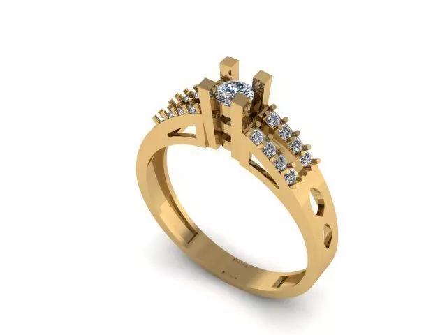 Female Solitaire Ring Ready To Print 3D print model